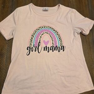 🎈2/$15 'Girl Mama' T-Shirt with Rainbow Design